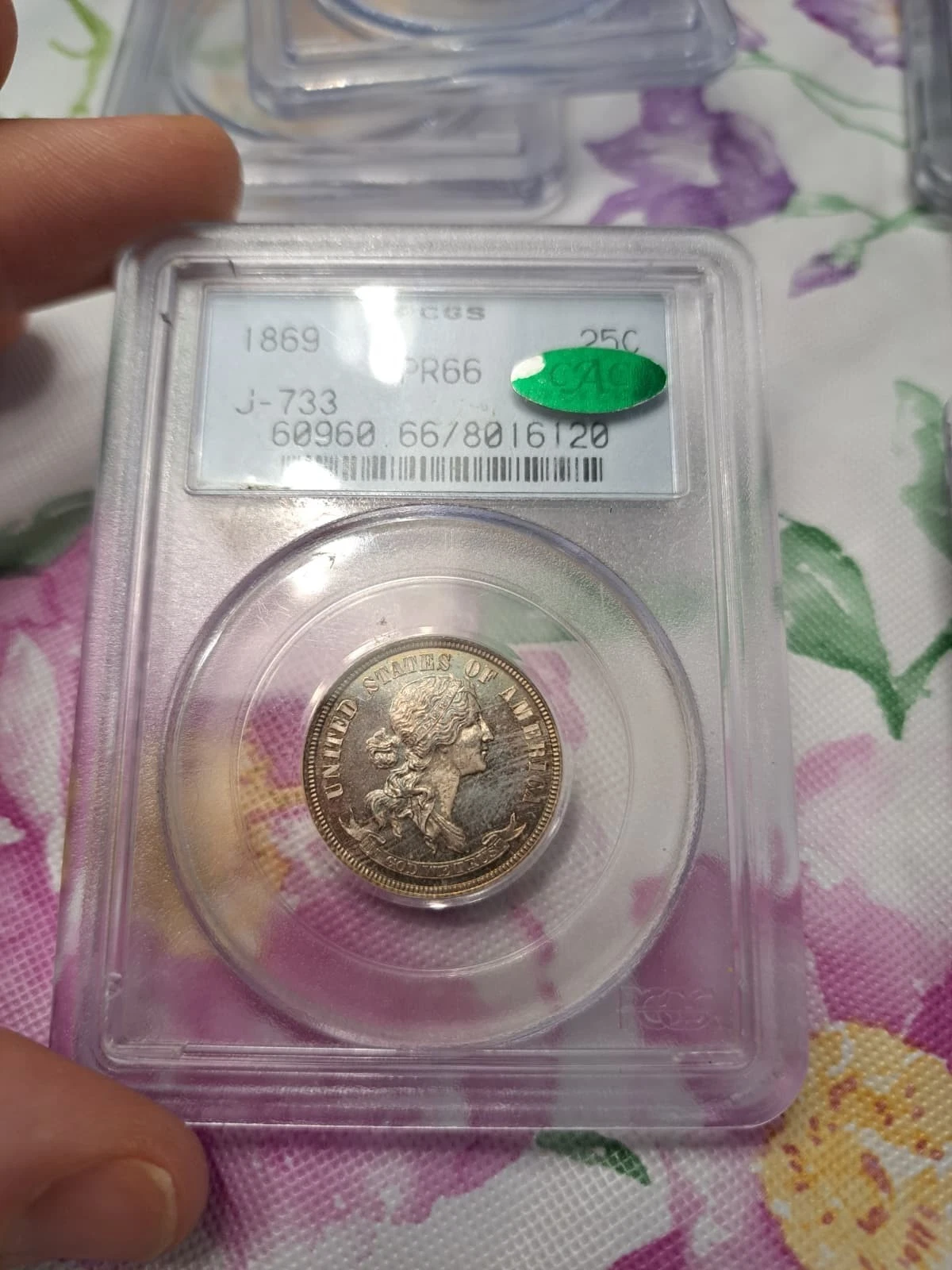 1869  PATTERN J-733 PCGS PR66 CAC OGH