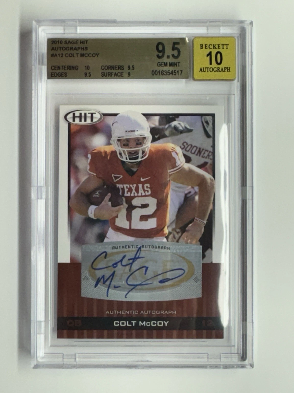 Colt McCoy SA-GE Hit Autographs #A12 Autographs