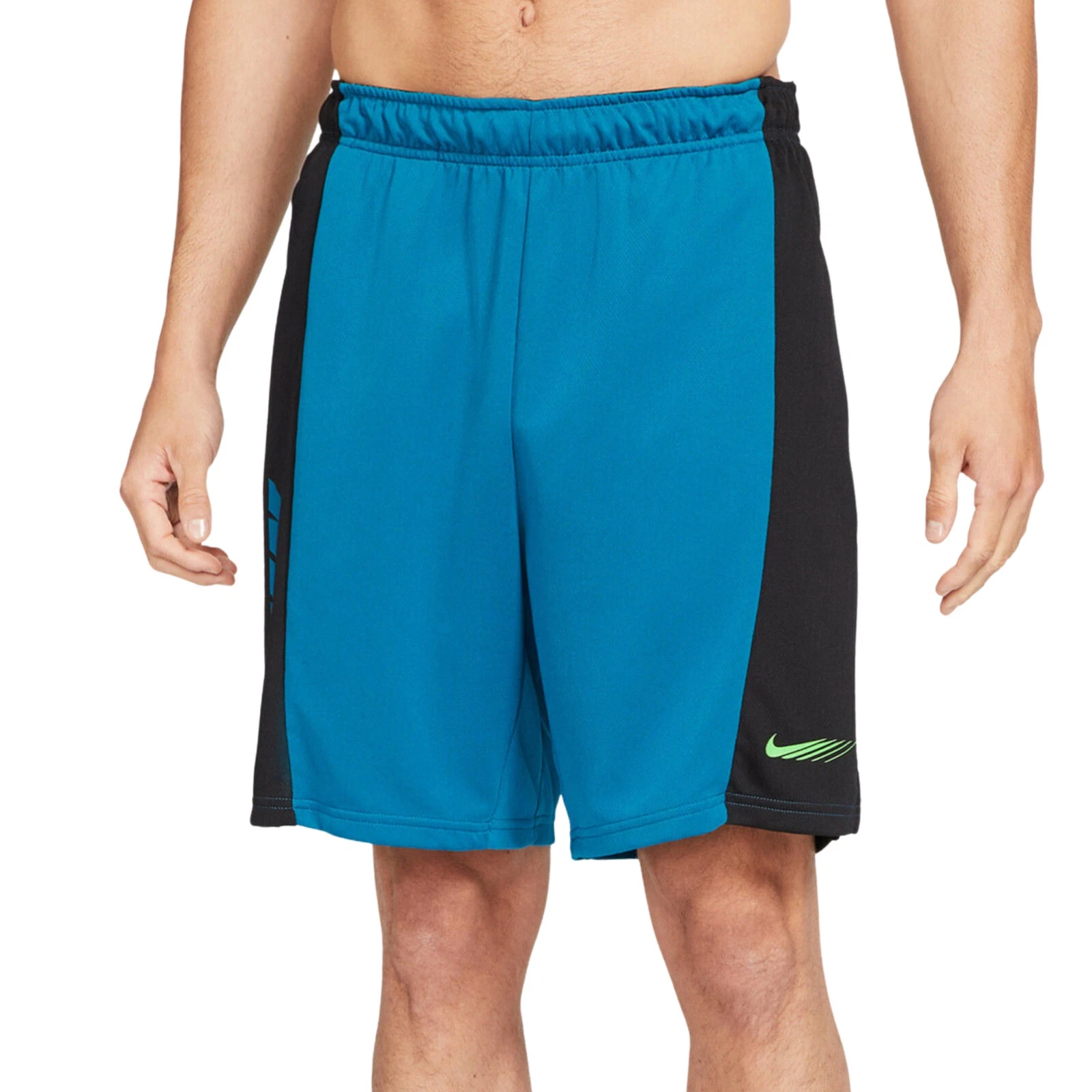 NIKE Dry Colorblock Training Shorts sz XX-Large Teal Green Black Standard Fit
