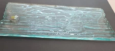 Annie Glass Handcrafted USA Grove Glass Plank Cheese Serving Board 15 x 8 NEW