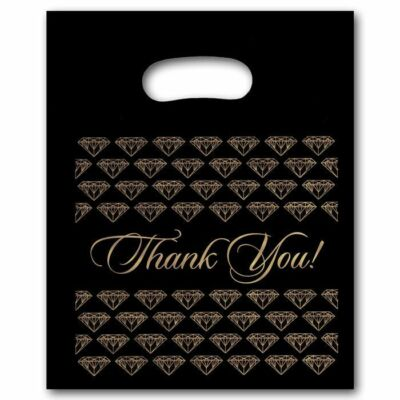 #ad #ad Black Thank You Merchandise Plastic Retail Handle Bags 3 Sizes to Choose From $21.26