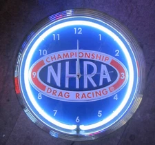 NHRA Neon Clock sign Garage wall lamp light Drag racing National Hot Rod 2023
