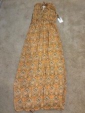 Japna Orange Floral Sleeveless Maxi Dress Women's Size Medium NWT