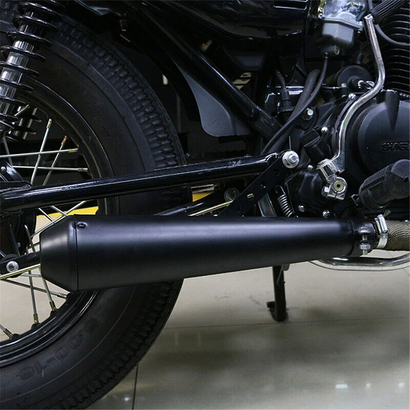 1x Silenciador de tubo de escape universal para motocicleta apto para Harley Racer Café nuevo Foto 3 de 4