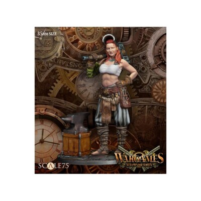 Maßstab 75 Helga Blitzhammer Steampunk 35mm unbemalt Harzfigur Kit
