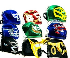 Mini Lucha Masks Keychain Coin Money Pouch Purse Luchador Designs, Zipper Laces