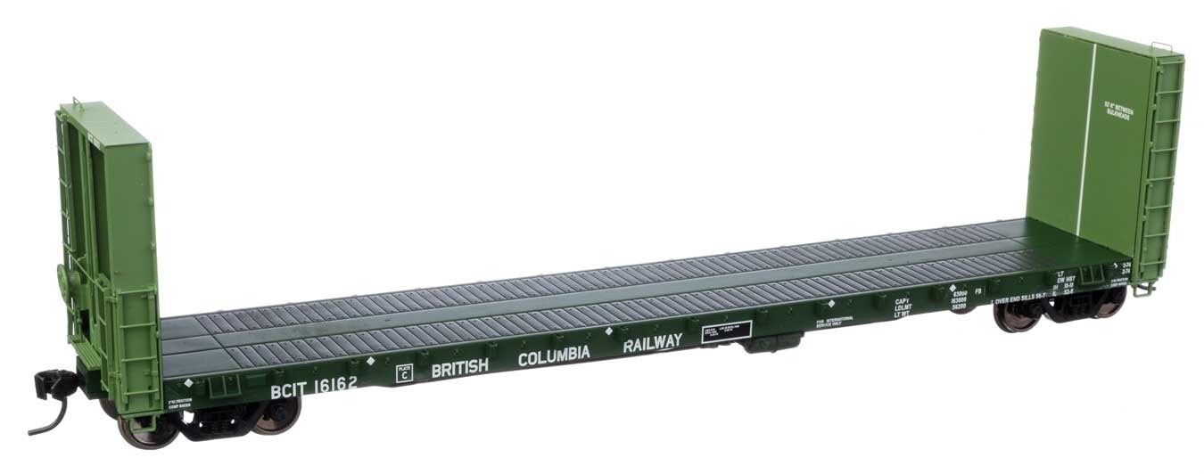 H0 Scale - Walthers 50' CC&F Bulkhead Flatcar British Columbia BCIT - 104342 New