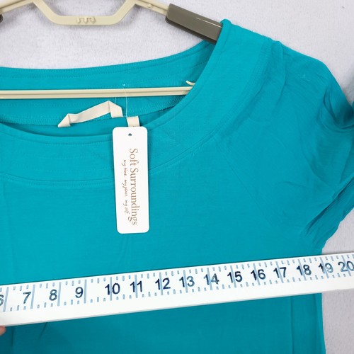 Soft Surroundings Catamarana Tunic Top M Green Shirt Blouse Gauze Minimal NEW - Picture 8 of 12