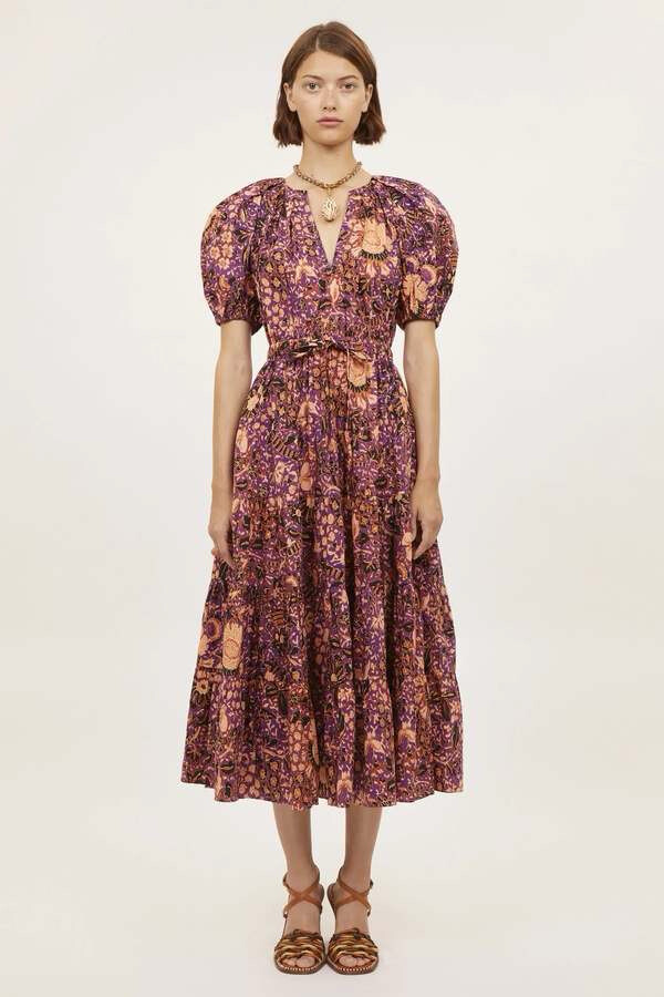 ulla johnson midi dress sale | Women's Striped Lyria Cotton in Black Multicolor Flutter Sleeve Size 00 A signature Ulla Johnson silhouette Ulla Johnson Lina Jersey Dress