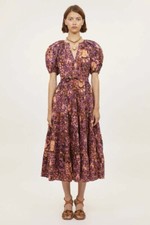 Ulla Johnson 'Olina' Puff-Sleeve Midi Dress in Multi sz XS