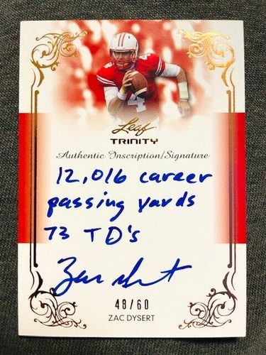 2013 Leaf Trinity Zac Dysert Rookie RC Inscriptions Auto Autograph Card ...