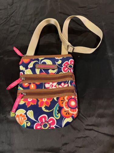 Lily Bloom Navy Floral Crossbody Adjustable Strap 7.5" x 9.5" - Picture 1 of 3