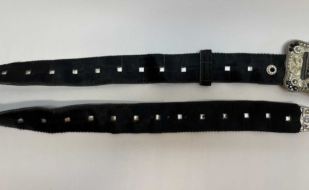 Michelle Monroe Western Cowhide Belt Sz 34 Michelle Monroe Western Cowhide Leather Belt Black Size: 34  main image 3