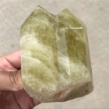 650g Natural citrine obelisk quartz crystal double point wand tower