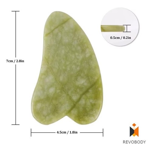 ππ Green Gua Sha Stone Jade Facial Massager Beauty Body Anti Ageing Tool ππ - Picture 4 of 6