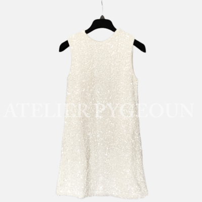 NWT H&M Sleeveless Sequined Tie-Back Bow Party Dress White/Black XS S M L  XL XXL | eBay