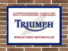 Triumph Dealer Metal Sign Wall Plaque Garage Sign Vintage Retro Man Cave