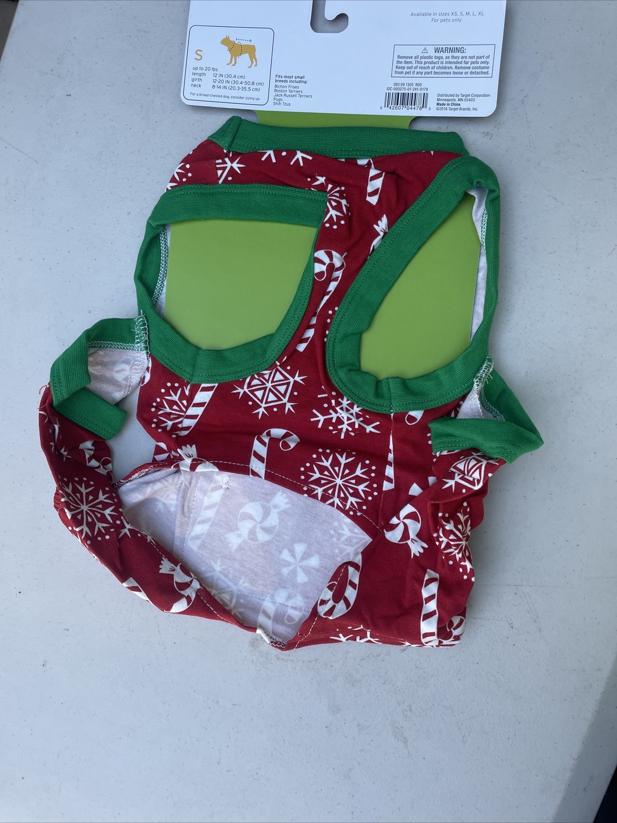 Target Dog Christmas Pajamas Pet Red Candy Canes SnowFlakes Strecthy