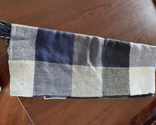 NEW Wool blend unisex winter scarf blue/black/gray plaid soft no tags