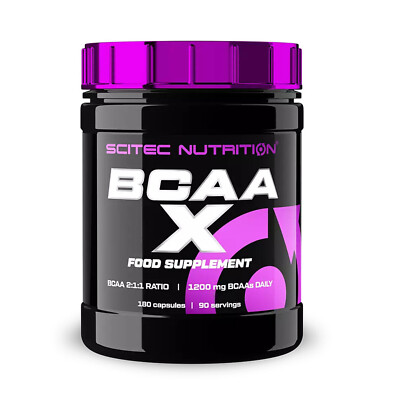 SCITEC BCAA X - 180 Capsules - muscle growth, recovery, endurance, concentration
