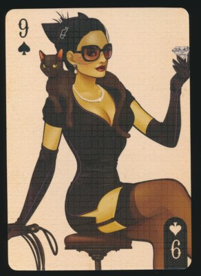CATWOMAN 9 SPADES 2015 Cryptozoic DC Comics Bombshells Playing card