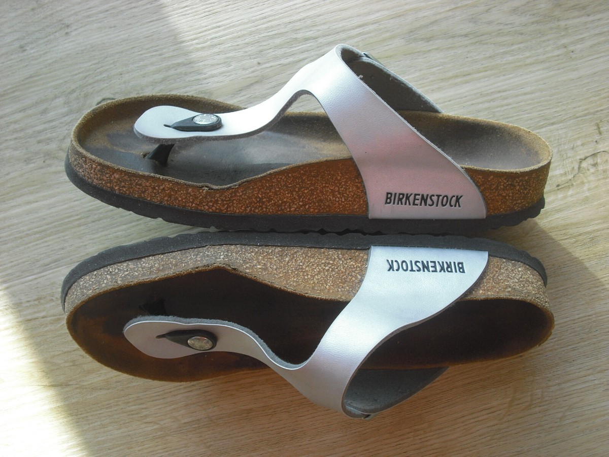Birkenstock Gizeh 38 normal silber, gerne getragen und perfekt 
