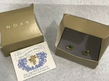 Authentic Vintage Avon 1980's Enamel Xmas Tree Pierced Earrings  Angel Pin