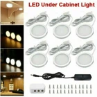 3/6Pcs Under Cabinet Lighting LED Light Kit Closet Kitchen Puck Lights Hardwired