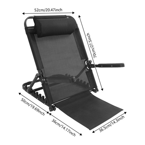 Portable Lifting Bed Backrest, Adjustable Lifting Bed Backrest W/ Armrest, Black - Picture 3 of 12