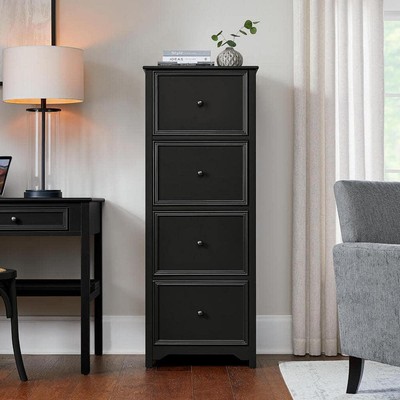 Bradstone File Cabinet 53.6''x20.5''x15.7'' 4-Drawer Charcoal Black Wood Heavy Duty