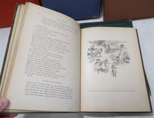 5 Antique 1880s WILL CARLETON BOOKS Farm Ballad Festivals Legends City Ballads - Foto 6 di 9