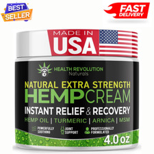 Hemp Cream Maximum Strength - Soothes Muscles, Joints, Feet, Nerve, Back, Kne..