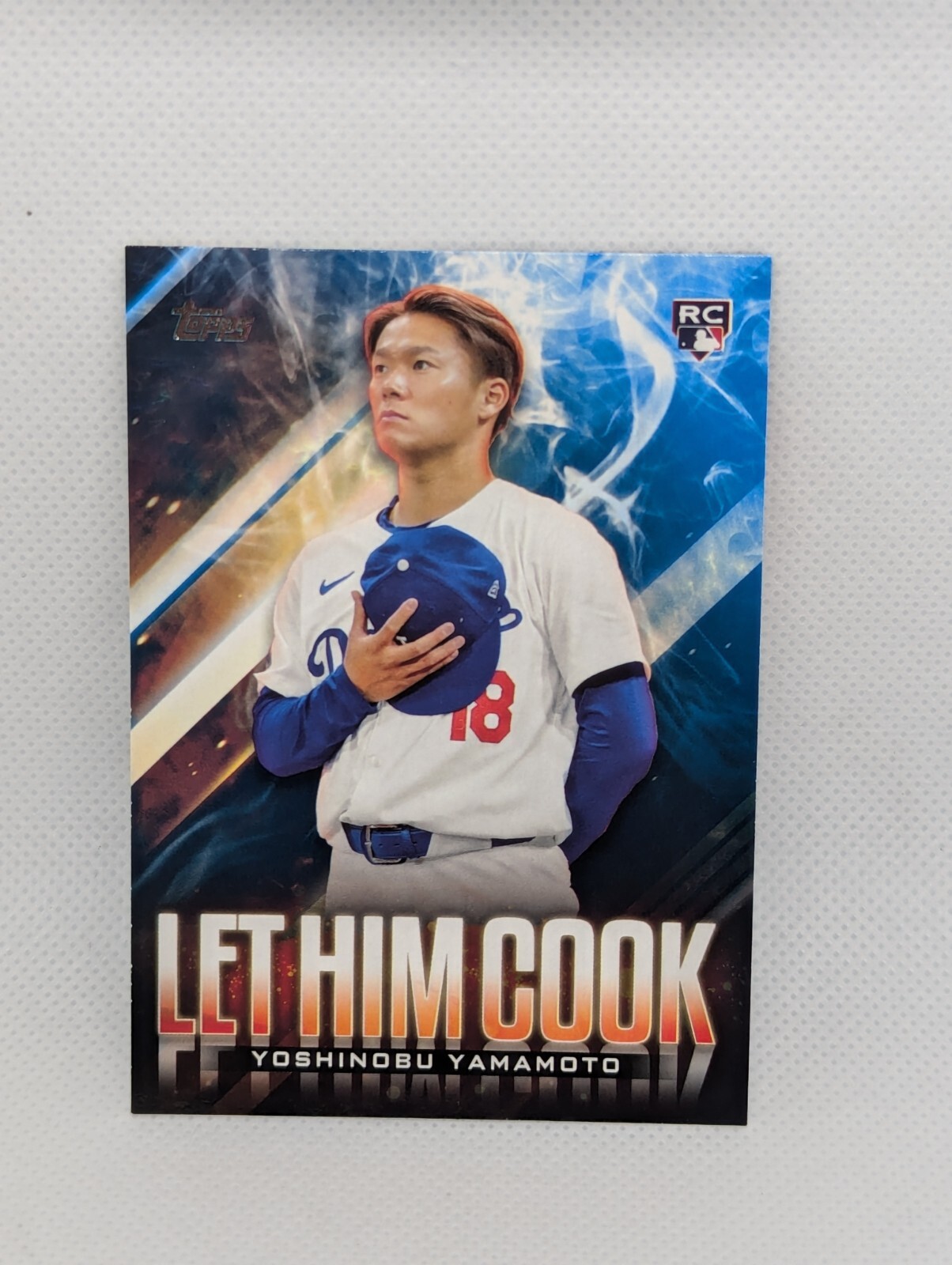 2024 TOPPS UPDATE YOSHINOBU YAMAMOTO LET HIM COOK BLUE PARALLEL RC DODGERS  