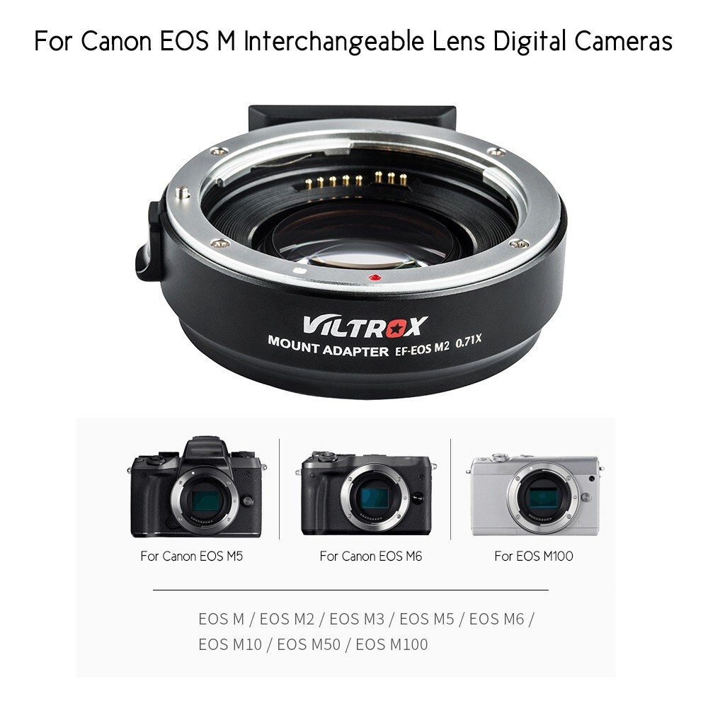 VILTROX Lens Mount Adapter 0.71X Speed Booster for Canon EF to EOS M 5