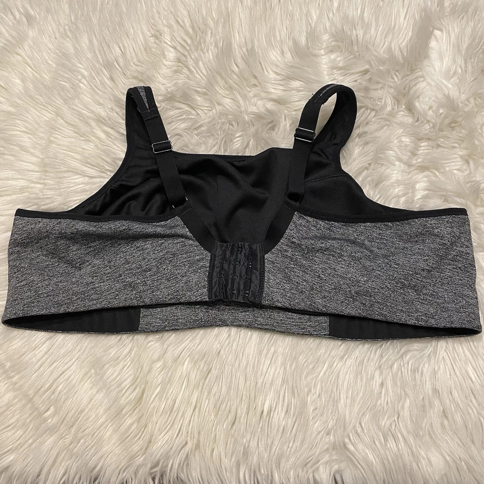 Sujetador deportivo Goddess 46D gris copa suave cierre trasero inalámbrico 6913 Foto 4 de 4