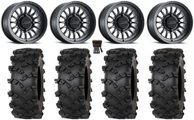 Method 411 15'' Wheels Black (4+3) 32'' Outlaw M/T Tires Can-Am Maverick X3