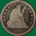 1876-CC Seated Liberty Quarter Choice Almost Good AG+ Coin #43363