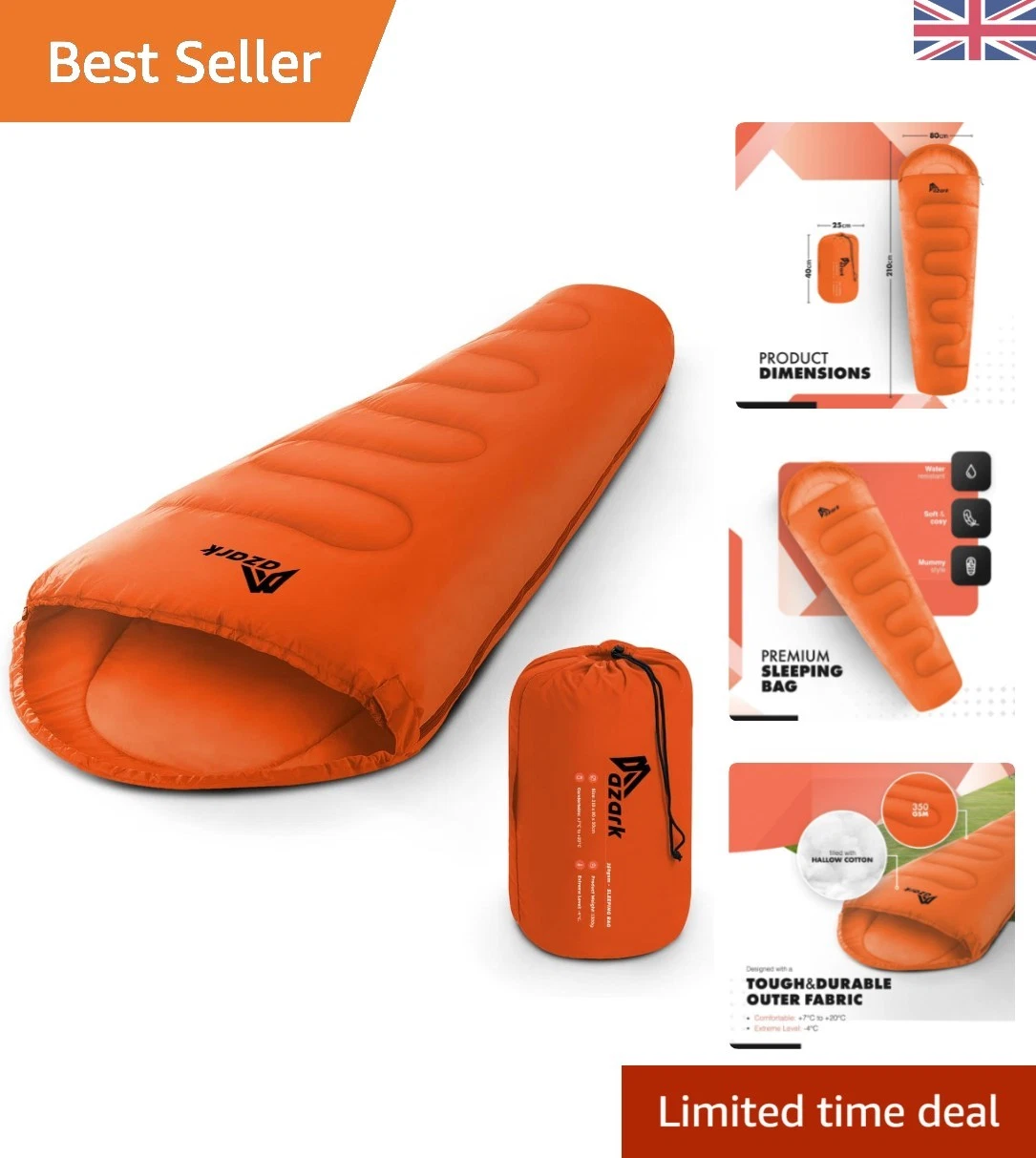 Travel-Friendly Lightweight Sleeping Bag - Rectangular Shape & Easy Machine Wash