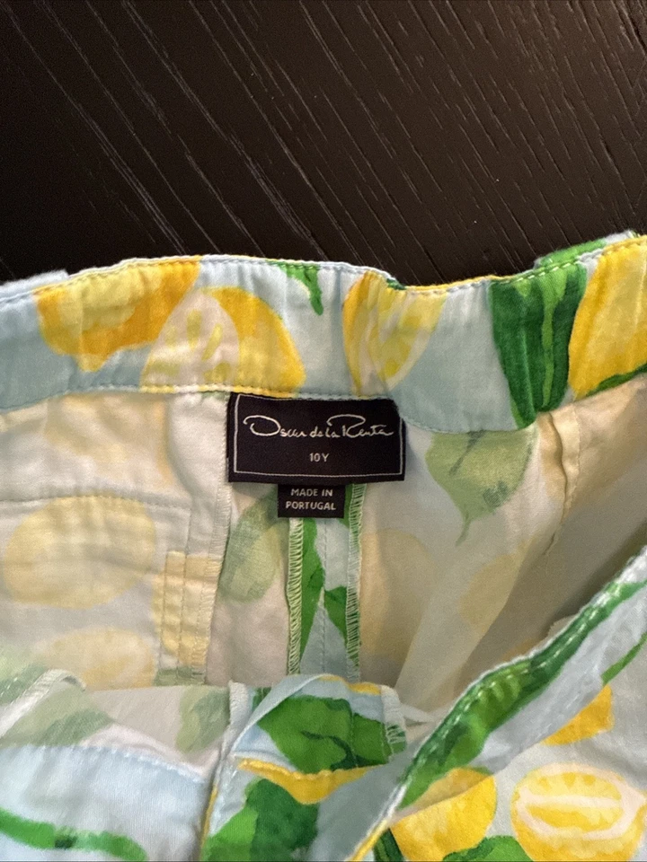 Shorts Oscar De La Renta meninas limão tamanho 10 - Imagem 4 de 4