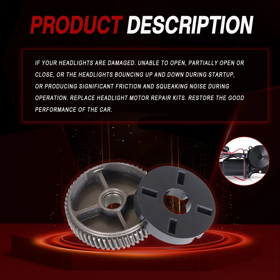 Kit de reparación de motor de faros engranaje de latón bronce para 00-04 Corvette 93-02 Firebird Foto 2 de 4