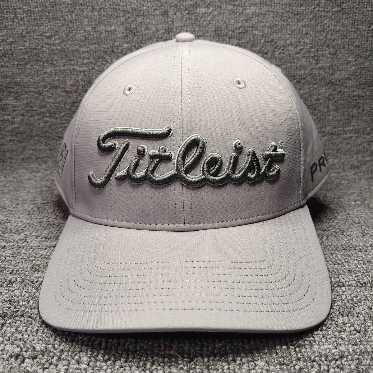 Titleist Pro V1 FJ Gray Golf Cap Curved Brim Script Logo Hat
