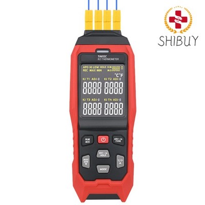 4-CH Display K/J Datalogger Thermocouple Thermometer Real-Time 