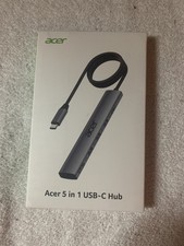 Acer 5 In 1 Usbc Hub with 4K HDMI, 100W Power Delivery, 3 USB A Data Ports