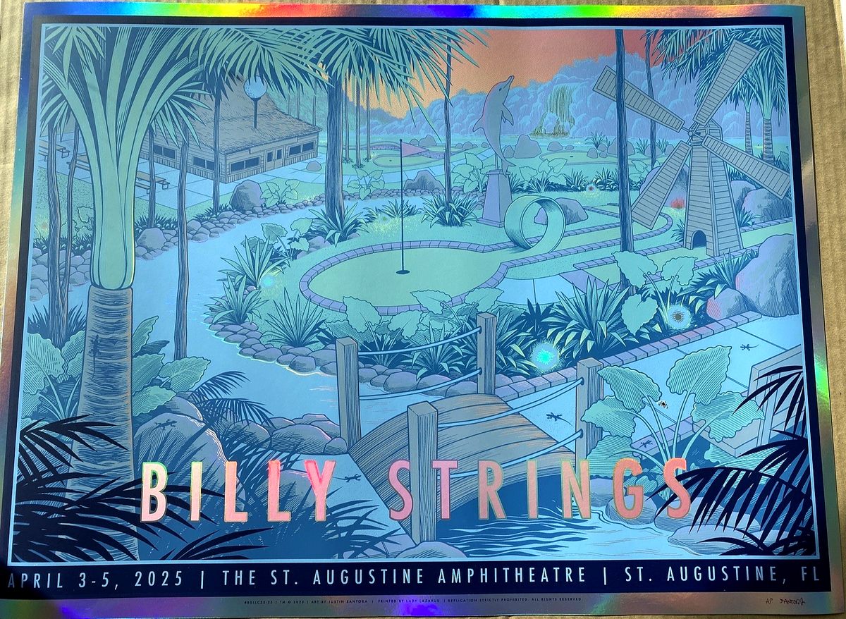 AUTHENTIC Billy Strings AP RAINBOW FOIL Poster St Augustine FL  
