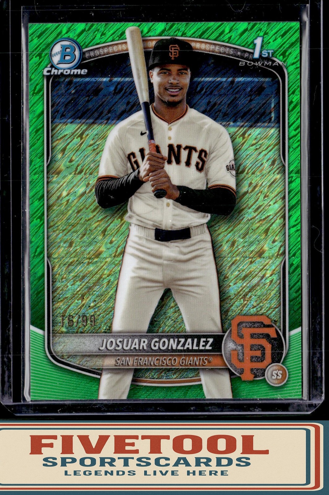 2025 Bowman Chrome Josuar Gonzalez #BCP-153 Green Shimmer /99