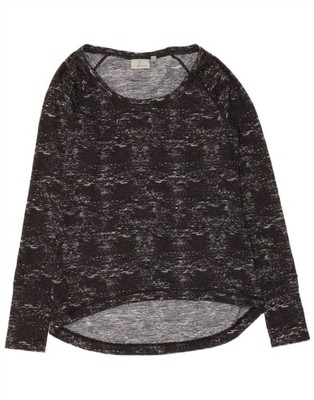 Athleta Damen Top Langarm UK 6 XS schwarz gefleckt Polyester DP04