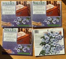 Wallies 100 Blue Roses Wallpaper Cutouts Pre Pasted 4 New Packs 12108