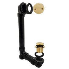 Westbrass Tip-Toe Sch. 40 ABS Bath Waste, Two-Hole Elbow, Polished Brass, D4