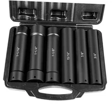 1/2 Inch Drive Heavy Duty Extended Length Extra-Deep Length Impact Socket Set 