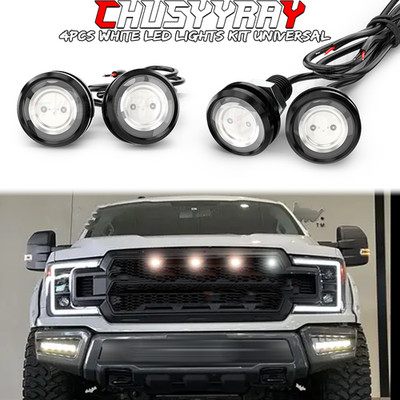4Pcs White Front Grille Marker LED Light Lamps for Ford F150 F 250 Escape